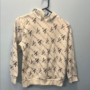 Calvin Klein Cream and Black hoodie- size 10-12 youth